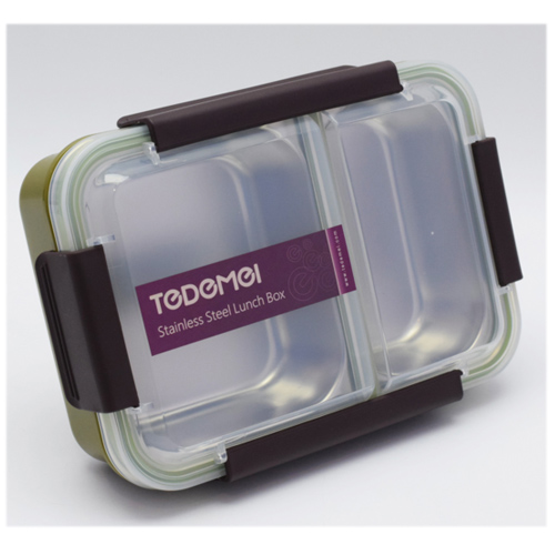 รหััสสินค้า KK-007 กล่องข้าว กล่องใส่อาหาร TEDEMEI 2 ช่อง ฟรีสกรีนโลโก้