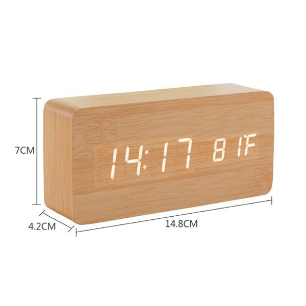 รหัสสินค้า : SA-21 นาฬิกากล่องไม้ตั้งโต๊ะ ไฟ LED ฟรีสกรีนโลโก้