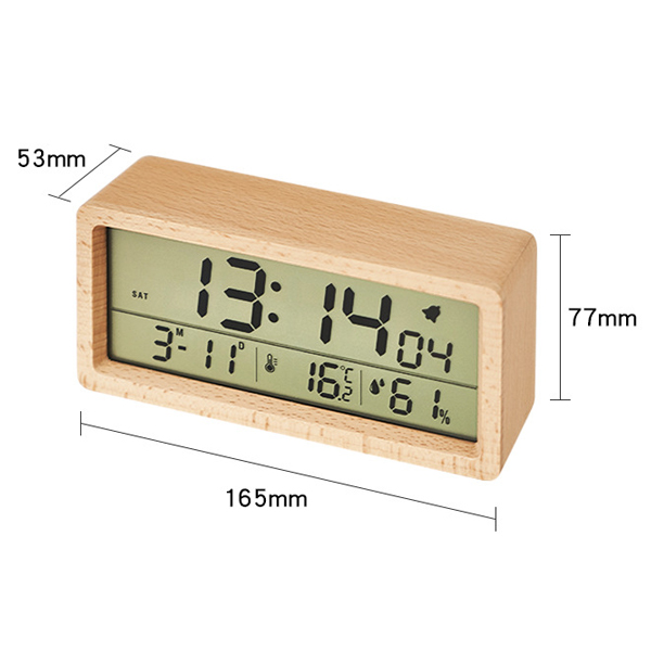 รหัสสินค้า : SA-49 นาฬิกาตั้งโต๊ะกล่องไม้ จอ LCD ฟรีสกรีนโลโก้