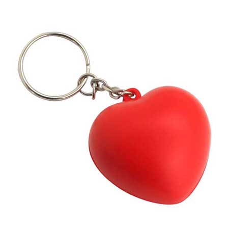 พวงกุญแจลูกบอลบีบ ทรงหัวใจ : SKR002