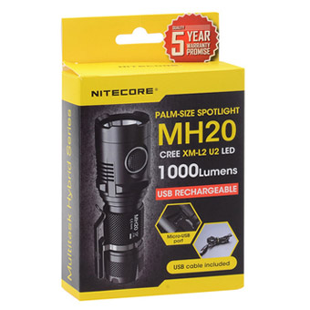 Nitecore ไฟฉาย MH20 Cree XM-L2 U2 1000 lumens แท้ ชาร์จ USB