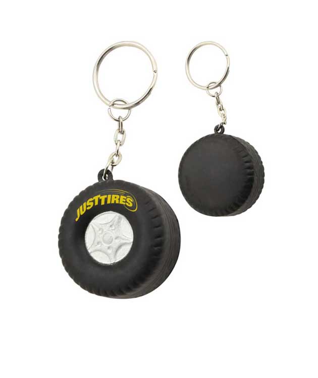 พวงกุญแจลูกบอลบีบบริหารมือ ยางรถยนต์ : SKR005