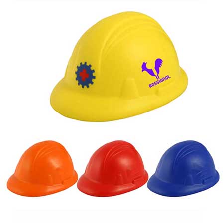 ลูกบอลบีบมือ ทรงหมวกก่อสร้าง : SS037