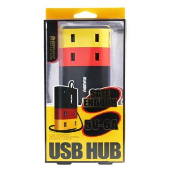 Remax รางปลั๊กUSB 4 ช่อง / Adapter USB HUB 4 Port 5V-6A 