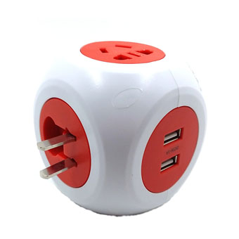 Remax หัวปลั๊กที่ชาร์จไฟพร้อมช่อง usb Magic Cube Socket Adaptor 